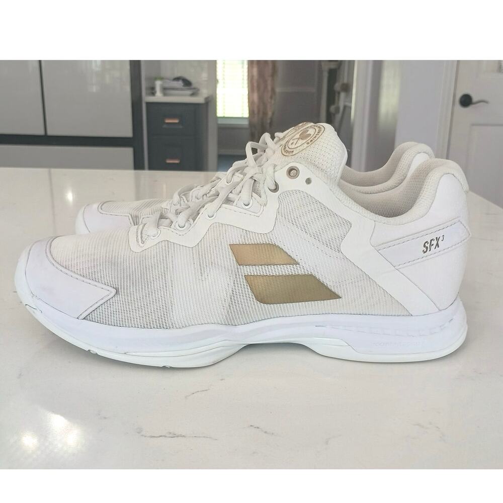 Babolat All Court Wimbledon SFX3 white size 8.5 womens athletic tenniscore - Picture 2 of 9